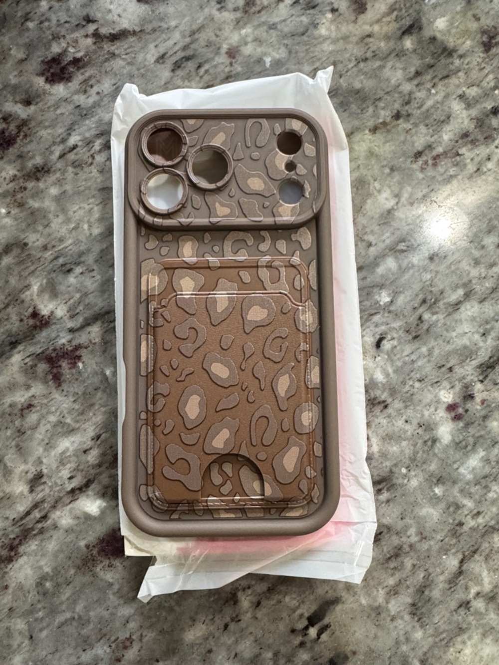 NEW iPhone 17 Pro Max Leopard Print Wallet Phone Case - Brown